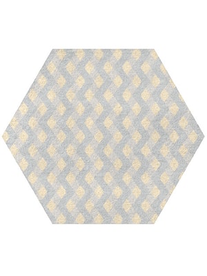 Serpentine Hexagon Hand Tufted Pure Wool custom handmade rug