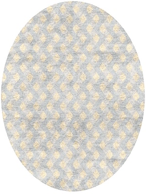 Serpentine Oval Hand Tufted Bamboo Silk custom handmade rug
