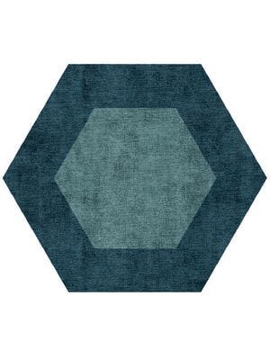 Simple Border Hexagon Hand Knotted Bamboo Silk custom handmade rug