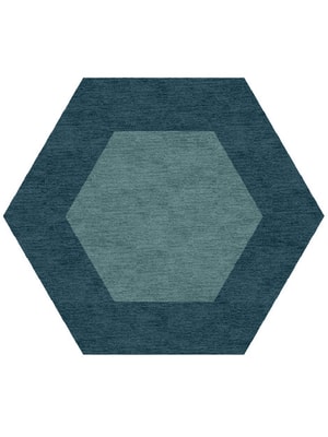 Simple Border Hexagon Hand Knotted Tibetan Wool custom handmade rug