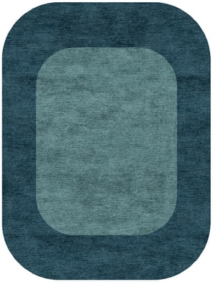 Simple Border Oblong Hand Knotted Bamboo Silk custom handmade rug