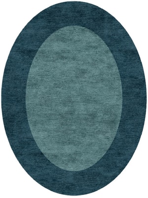 Simple Border Oval Hand Knotted Bamboo Silk custom handmade rug