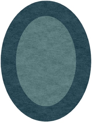 Simple Border Oval Hand Knotted Tibetan Wool custom handmade rug