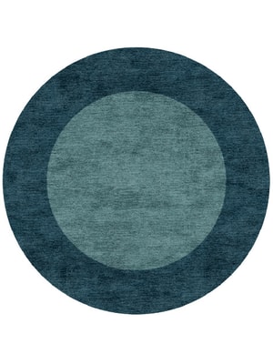 Simple Border Round Hand Knotted Bamboo Silk custom handmade rug