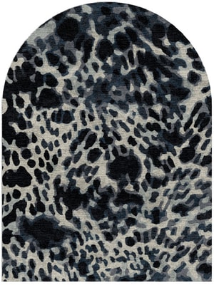 Snow Leopard Arch Hand Knotted Bamboo Silk custom handmade rug