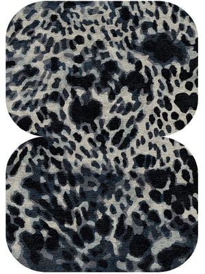 Snow Leopard Eight Hand Knotted Bamboo Silk custom handmade rug