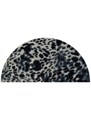 Snow Leopard Halfmoon Hand Knotted Bamboo Silk custom handmade rug