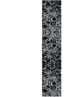 Snow Leopard Runner Hand Knotted Bamboo Silk custom handmade rug