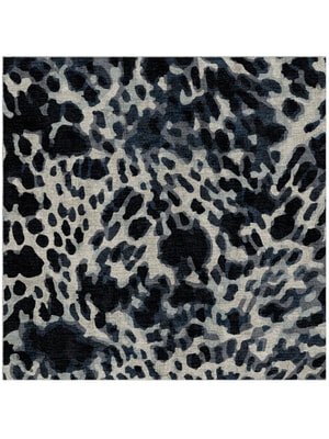 Snow Leopard Square Hand Knotted Bamboo Silk custom handmade rug