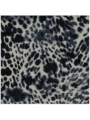 Snow Leopard Square Hand Knotted Tibetan Wool custom handmade rug