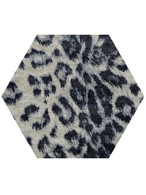 Snowy Fur Hexagon Hand Knotted Bamboo Silk custom handmade rug