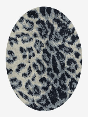 Snowy Fur Oval Hand Knotted Bamboo Silk custom handmade rug