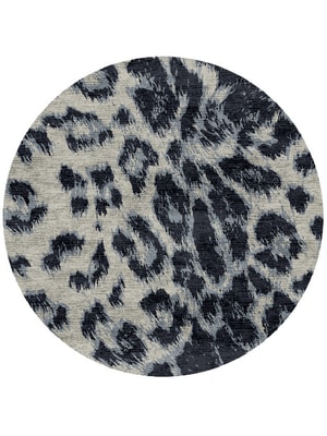Snowy Fur Round Hand Knotted Bamboo Silk custom handmade rug