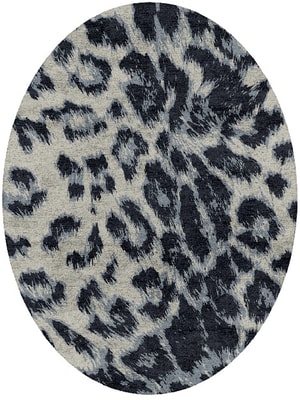Snowy Fur Oval Hand Tufted Bamboo Silk custom handmade rug