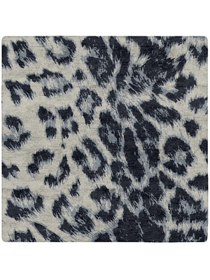 Snowy Fur Square Hand Tufted Bamboo Silk custom handmade rug