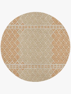 Solstice Round Outdoor Recycled Yarn custom handmade rug