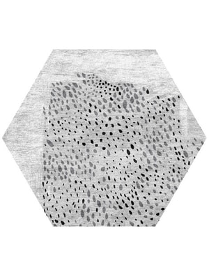 Spot Dot Hexagon Hand Knotted Bamboo Silk custom handmade rug