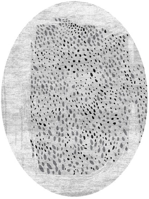 Spot Dot Oval Hand Knotted Bamboo Silk custom handmade rug