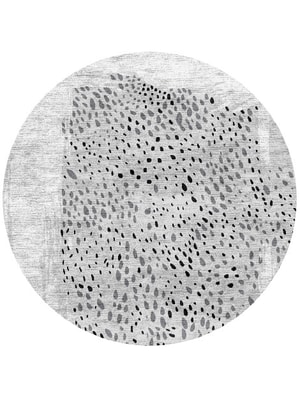 Spot Dot Round Hand Knotted Bamboo Silk custom handmade rug