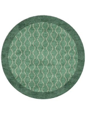 Strings Round Hand Knotted Bamboo Silk custom handmade rug