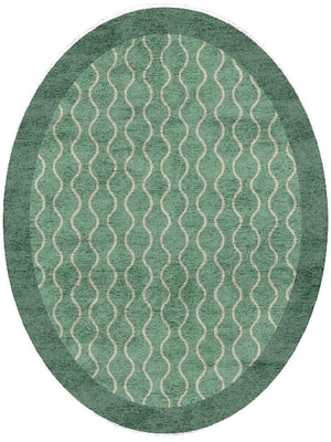 Strings Oval Hand Tufted Bamboo Silk custom handmade rug