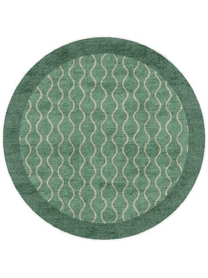 Strings Round Hand Tufted Bamboo Silk custom handmade rug