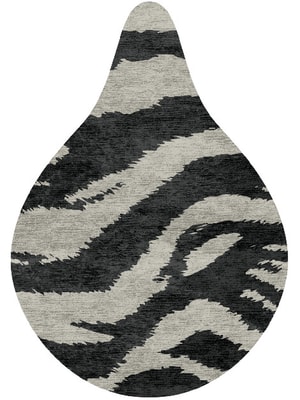 Striped Tapir Drop Hand Knotted Bamboo Silk custom handmade rug