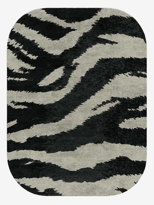 Striped Tapir Oblong Hand Knotted Bamboo Silk custom handmade rug