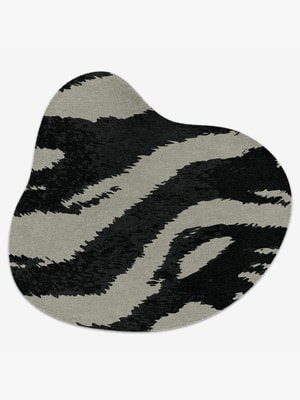 Striped Tapir Splash Hand Knotted Tibetan Wool custom handmade rug