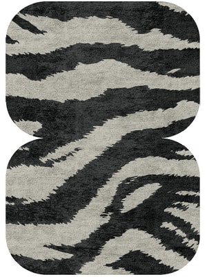 Striped Tapir Eight Hand Tufted Bamboo Silk custom handmade rug