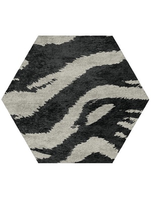 Striped Tapir Hexagon Hand Tufted Bamboo Silk custom handmade rug