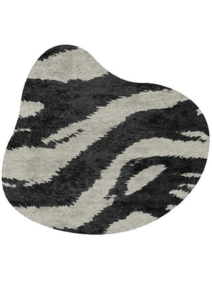 Striped Tapir Splash Hand Tufted Bamboo Silk custom handmade rug