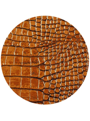 Tanned Hide Round Hand Knotted Tibetan Wool custom handmade rug