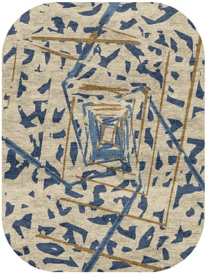 Tesseract Oblong Hand Knotted Bamboo Silk custom handmade rug