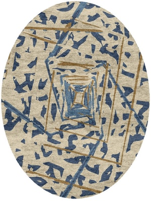 Tesseract Oval Hand Knotted Bamboo Silk custom handmade rug