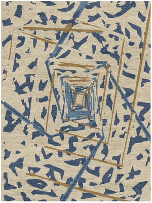 Tesseract Rectangle Hand Knotted Tibetan Wool custom handmade rug