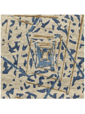 Tesseract Square Hand Knotted Bamboo Silk custom handmade rug