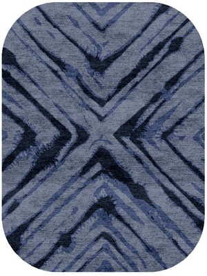 TieDye Oblong Hand Knotted Bamboo Silk custom handmade rug