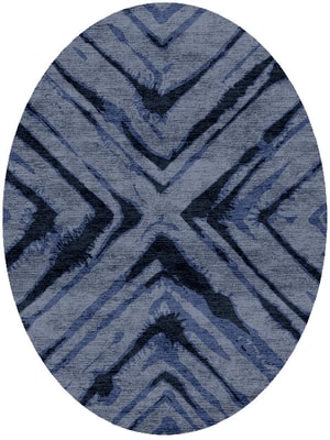 TieDye Oval Hand Knotted Bamboo Silk custom handmade rug