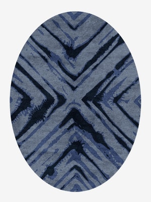 TieDye Oval Hand Knotted Bamboo Silk custom handmade rug