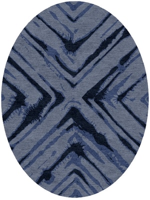 TieDye Oval Hand Knotted Tibetan Wool custom handmade rug