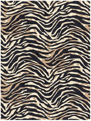Tiger Stripes Rectangle Hand Knotted Tibetan Wool custom handmade rug