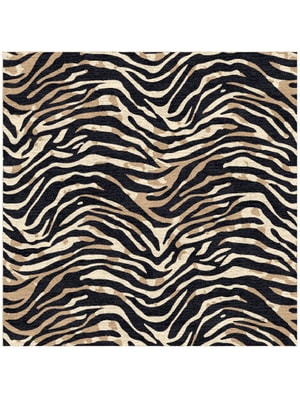 Tiger Stripes Square Hand Knotted Tibetan Wool custom handmade rug
