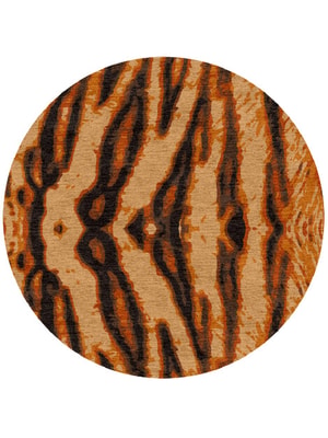 Tigger Round Hand Knotted Tibetan Wool custom handmade rug