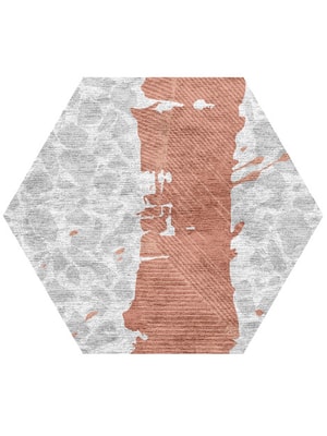 Tiled Path Hexagon Hand Knotted Bamboo Silk custom handmade rug
