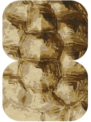 Tortoise Shell Eight Hand Knotted Tibetan Wool custom handmade rug