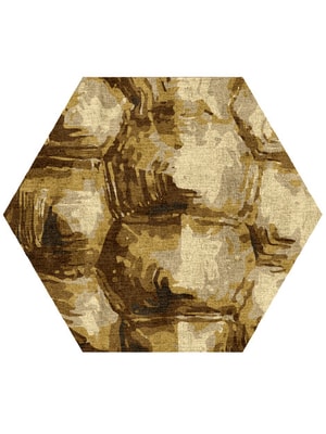 Tortoise Shell Hexagon Hand Knotted Bamboo Silk custom handmade rug