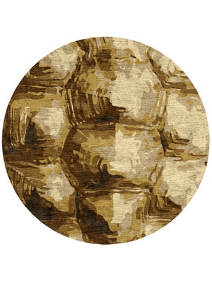 Tortoise Shell Round Hand Knotted Bamboo Silk custom handmade rug
