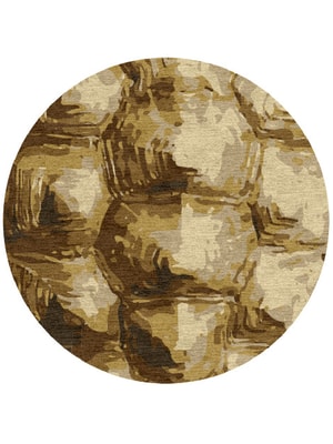 Tortoise Shell Round Hand Knotted Tibetan Wool custom handmade rug
