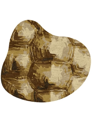 Tortoise Shell Splash Hand Knotted Tibetan Wool custom handmade rug